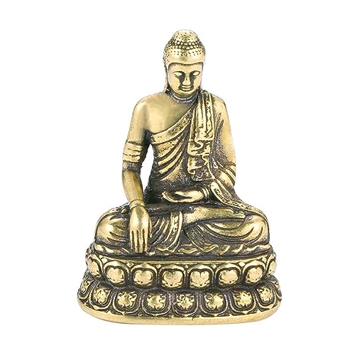 FOSANGPUSHI Tier-Messing-Dekor, 4,5 x 3,2 cm, massives Kupfer, Buddha, Messing, Amitabha-Statue, antike Einrichtung, Dekorationen, Bastelkollektion von FOSANGPUSHI