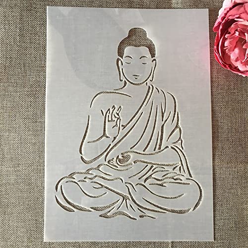 Wiederverwendbare Schablonen, A4, 29 cm, Mandala, Buddha, Patriarch, Bastelschablonen zum Malen auf Holz, Wand, Leinwand, Stoff, Stein, Veranda, Schild, DIY-Kunstprojekte von FOSANGPUSHI