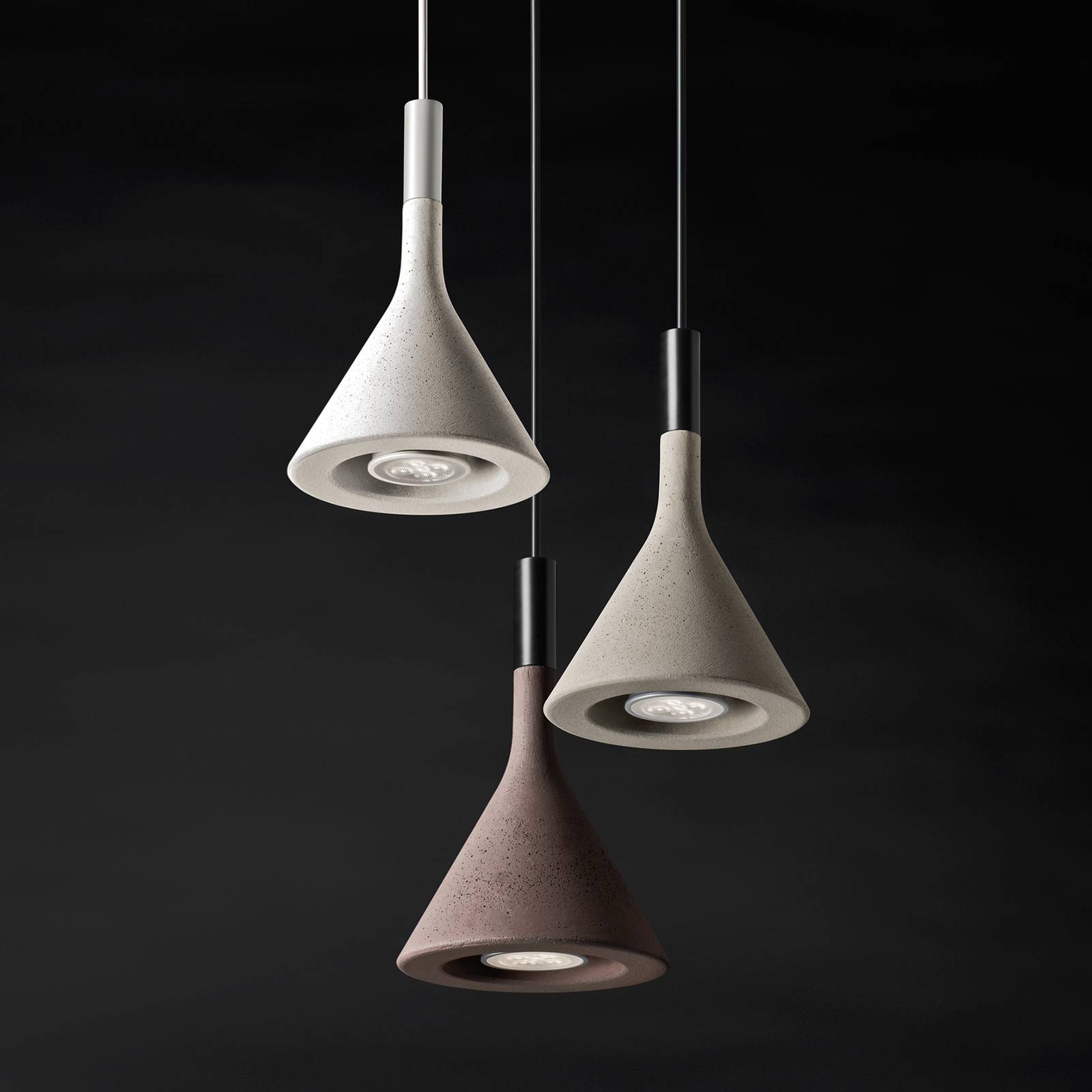 Foscarini Aplomb Mini Hängeleuchte aus Beton, weiß von Foscarini