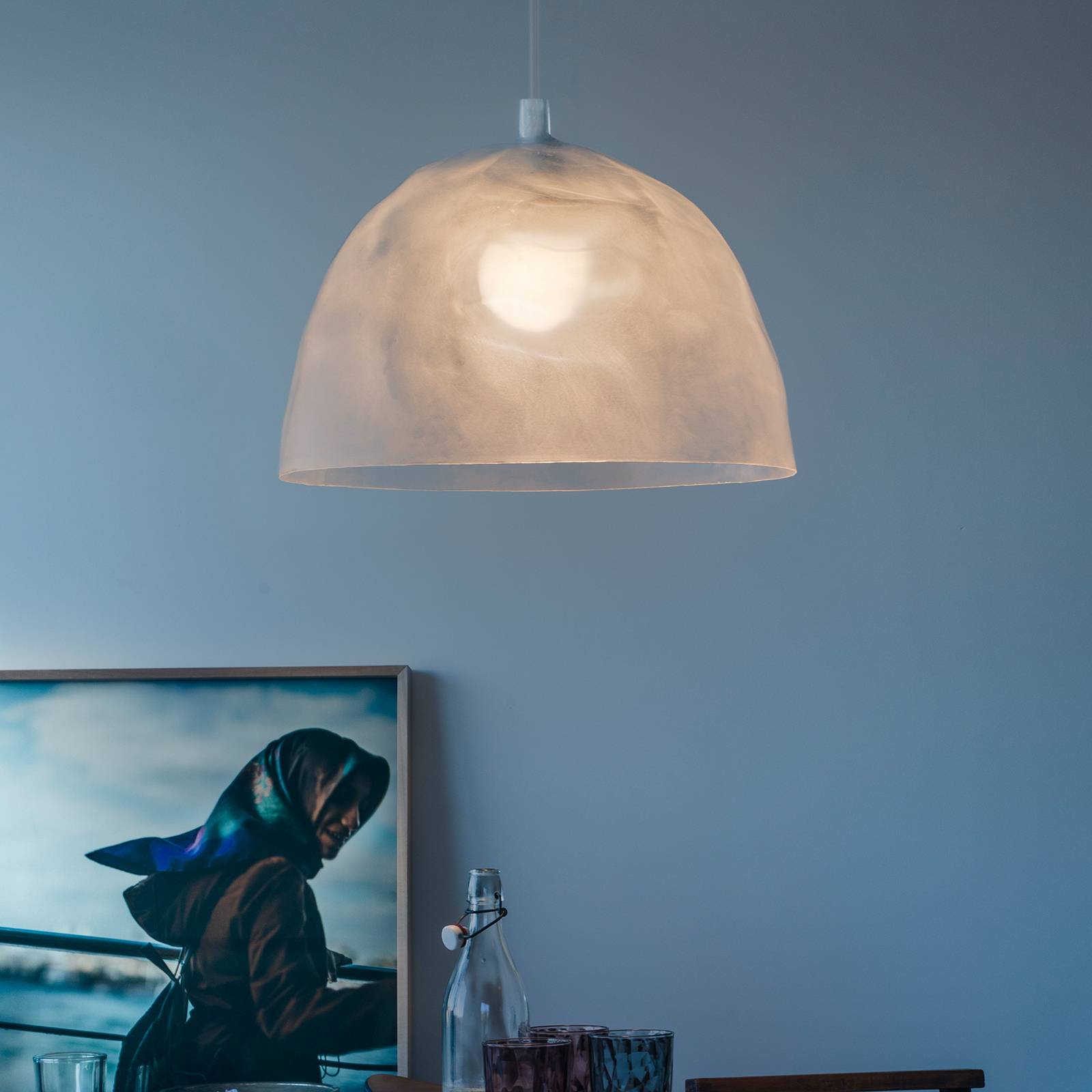 Foscarini Bump Pendelleuchte weiß gefrostet von Foscarini