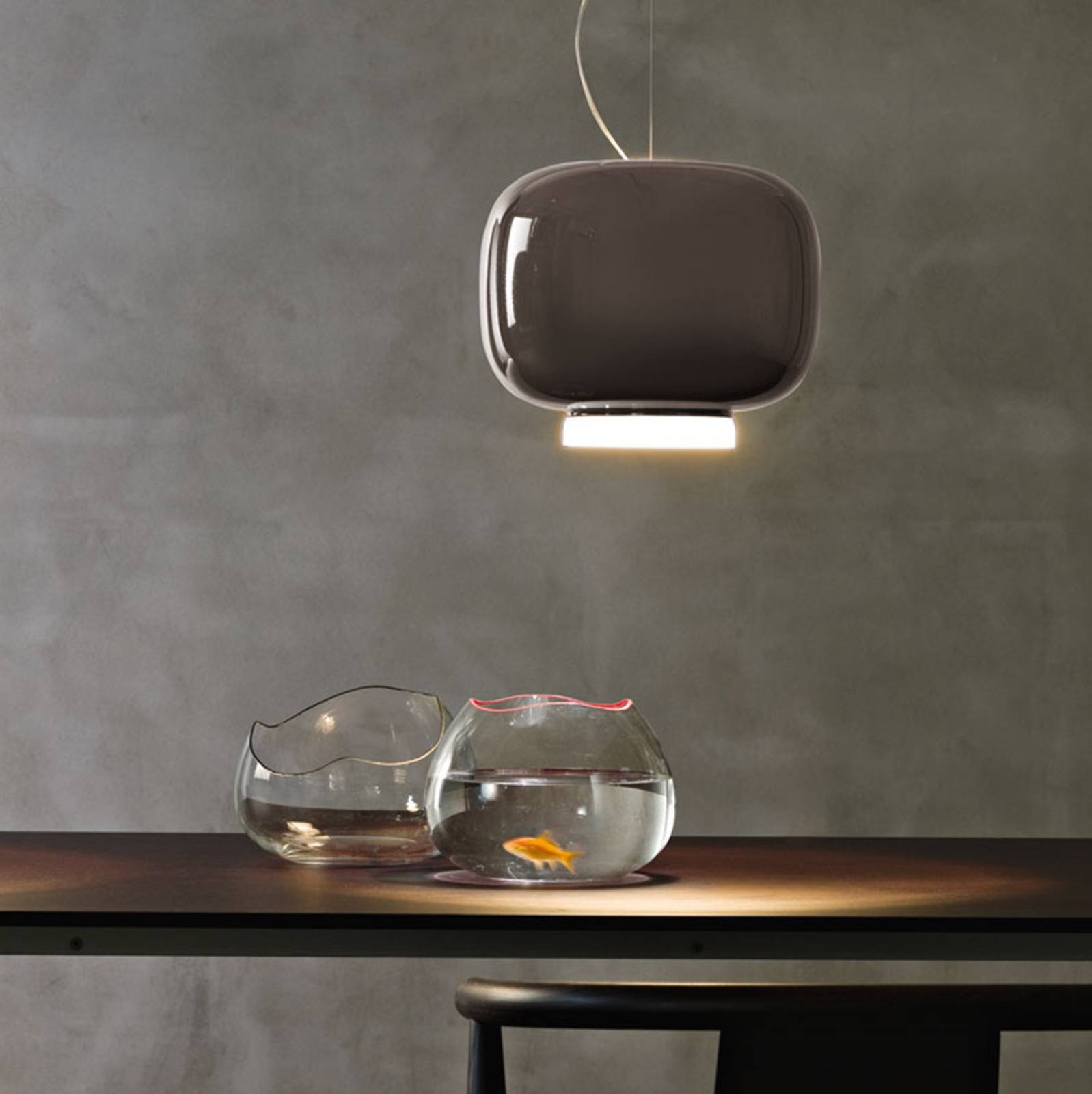 Foscarini Chouchin 3 LED-Hängeleuchte, grau von Foscarini