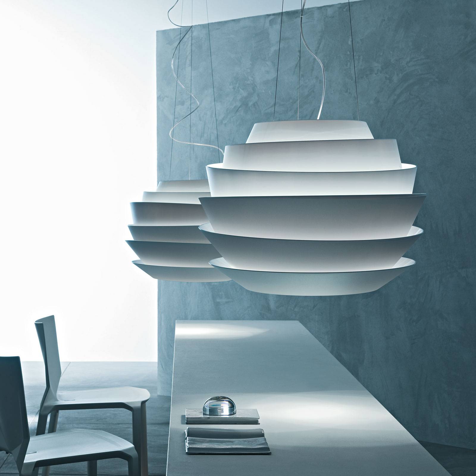 Foscarini Le Soleil LED-Hängeleuchte weiß, dimmbar von Foscarini