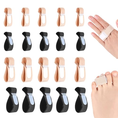 FOSDICK 20 Stück Fingerschiene, Atmungsaktiv Buddy Loops Finger, Trigger Finger Schiene, Verstellbare Fingerbandage, Finger Bandagen Zur Linderung Und Unterstützung Verletzter Finger Zehen von FOSDICK
