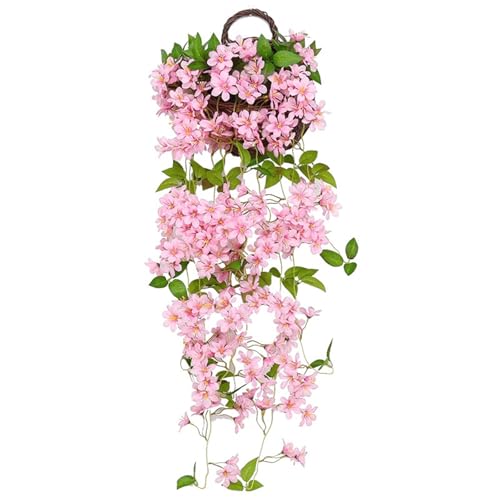 FOSDICK Kunstblumen Hängend, Hängeblumen Künstlich, Künstliche Hängepflanzen, Künstliche Blumen Hängend, Hängende Blumen für Indoor Outdoor Garten Hochzeit Balkon Dekoration, Hellrosa Frühlingsblume FOSDICK Kunstblumen Hängend, Hängeblumen Künstlich, Künstliche Hängepflanzen, Künstliche Blumen Hängend, Hängende Blumen für Indoor Outdoor Garten Hochzeit Balkon Dekoration, Hellrosa Frühlingsblume von FOSDICK