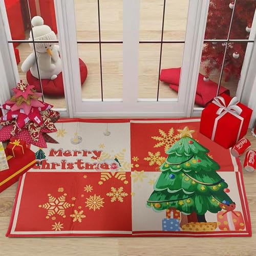 FOSDICK Weihnachtsteppich, 40x60cm Fussmatte Weihnachten, rutschfest Waschbar Weihnachts-Fußmatte, Weihnachts Fußmatte, Fußmatte Weihnachten, Teppich, Türmatte für Innen & Außen FOSDICK Weihnachtsteppich, 40x60cm Fussmatte Weihnachten, rutschfest Waschbar Weihnachts-Fußmatte, Weihnachts Fußmatte, Fußmatte Weihnachten, Teppich, Türmatte für Innen & Außen von FOSDICK
