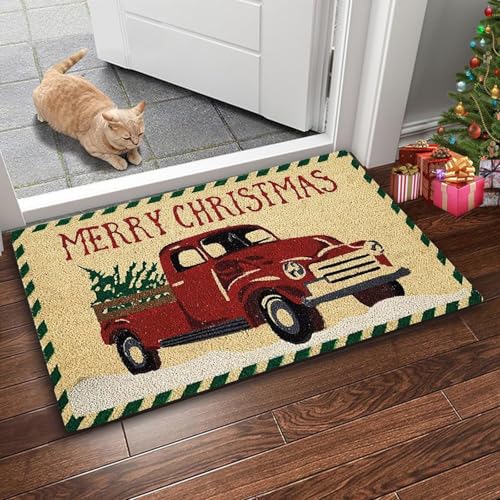 FOSDICK Weihnachtsteppich, 40x60cm LKW Fussmatte Weihnachten, rutschfest Waschbar Weihnachts-Fußmatte, Weihnachts Fußmatte, Fußmatte Weihnachten, Teppich, Türmatte für Innen & Außen FOSDICK Weihnachtsteppich, 40x60cm LKW Fussmatte Weihnachten, rutschfest Waschbar Weihnachts-Fußmatte, Weihnachts Fußmatte, Fußmatte Weihnachten, Teppich, Türmatte für Innen & Außen von FOSDICK