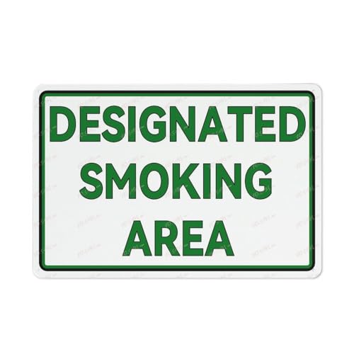 Aluminiumschild mit Aufschrift "Designated Smoking Area", für den Innen- und Außenbereich, 30,5 x 20,3 cm von FOSHIN