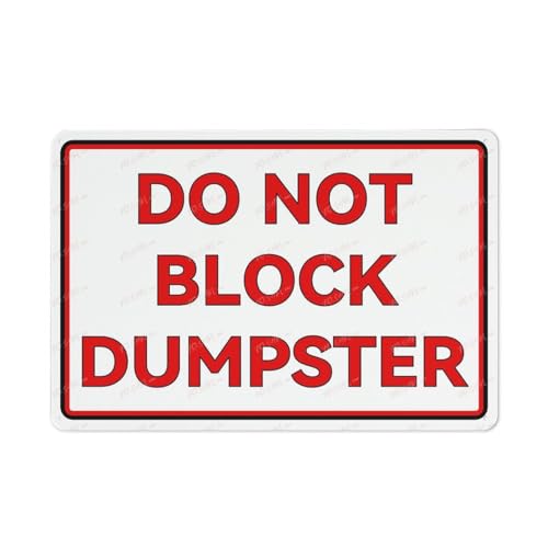 FOSHIN Aluminiumschild "Do Not Block Dumpster", für den Innen- und Außenbereich, 30,5 x 20,3 cm, Matel4 FOSHIN Aluminiumschild "Do Not Block Dumpster", für den Innen- und Außenbereich, 30,5 x 20,3 cm, Matel4 von FOSHIN