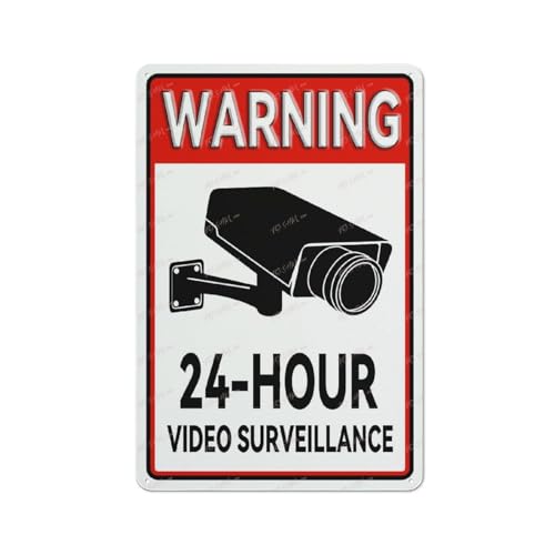 FOSHIN Aluminiumschild mit Aufschrift "24 Hour Video Camera Surveillance" für den Innen- und Außenbereich, 30,5 x 20,3 cm, Matel9 FOSHIN Aluminiumschild mit Aufschrift "24 Hour Video Camera Surveillance" für den Innen- und Außenbereich, 30,5 x 20,3 cm, Matel9 von FOSHIN
