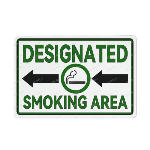 FOSHIN Aluminiumschild mit Aufschrift "Designated Smoking Area", Pfeil links, für drinnen und draußen, 30,5 x 20,3 cm, Matel10 FOSHIN Aluminiumschild mit Aufschrift "Designated Smoking Area", Pfeil links, für drinnen und draußen, 30,5 x 20,3 cm, Matel10 von FOSHIN