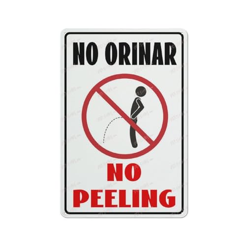 FOSHIN Blechschild Vintageno Peeing No Orinar Englisch Spanisch Zweisprachig mit Grafik Lustig Lustig Vorsicht Warnhinweis Wandkunst Dekor Öffentliche Vintage Retro Blechschild 20,3 x 30,5 cm FOSHIN Blechschild Vintageno Peeing No Orinar Englisch Spanisch Zweisprachig mit Grafik Lustig Lustig Vorsicht Warnhinweis Wandkunst Dekor Öffentliche Vintage Retro Blechschild 20,3 x 30,5 cm von FOSHIN