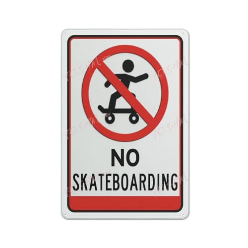 FOSHIN Metall-Blechschild "No Skateboarding", für den Innen- und Außenbereich, 30,5 x 20,3 cm, Acryl7 von FOSHIN