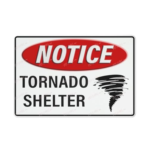 FOSHIN Metall-Blechschild mit Aufschrift "Tornado-Shelter", für den Innen- und Außenbereich, 30,5 x 20,3 cm, Acryl3 von FOSHIN