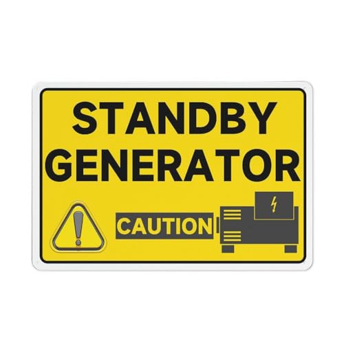 FOSHIN Metallschild "Danger Standby Generator", Aluminiumschild, für den Innen- und Außenbereich, Sicherheitswarnschild, 30,5 x 20,3 cm, Matel1 von FOSHIN