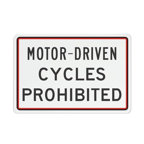 FOSHIN Metallschild "Motor-Driven Cycles Prohibited", Aluminiumschild für den Innen- und Außenbereich, 30,5 x 20,3 cm, Matel1 FOSHIN Metallschild "Motor-Driven Cycles Prohibited", Aluminiumschild für den Innen- und Außenbereich, 30,5 x 20,3 cm, Matel1 von FOSHIN