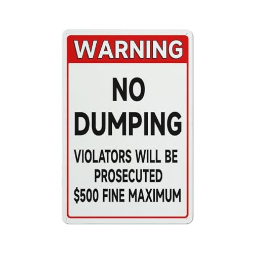 FOSHIN Metallschild "No Dumping Violators Will Be Prosecuted", 30,5 x 20,3 cm, Aluminium-Warnschilder für Eigentum, Geschäft, Hof, Haus, Büro, Matel7 von FOSHIN