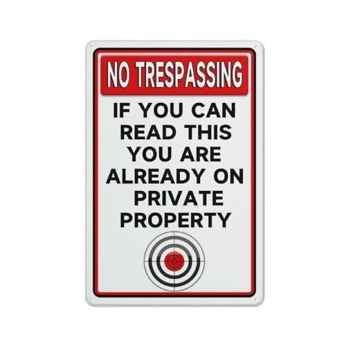 FOSHIN Metallschild "No Trespassing If You Can Read This You Are On Private", Aluminiumschild für den Innen- und Außenbereich, 30,5 x 20,3 cm, Matel9 FOSHIN Metallschild "No Trespassing If You Can Read This You Are On Private", Aluminiumschild für den Innen- und Außenbereich, 30,5 x 20,3 cm, Matel9 von FOSHIN