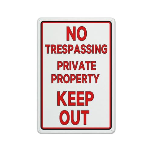 FOSHIN Metallschild "No Trespassing Private Property Keep Out", Aluminium-Metallschild, UV-beständig, wasserdicht, einfach zu installieren, für Haus und Geschäft, 30,5 x 20,3 cm, Matel10 von FOSHIN