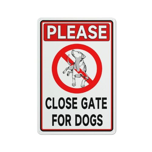 FOSHIN Metallschild "Please Close Gate For Dogs", Aluminiumschild für den Innen- und Außenbereich, 30,5 x 20,3 cm, Matel1 FOSHIN Metallschild "Please Close Gate For Dogs", Aluminiumschild für den Innen- und Außenbereich, 30,5 x 20,3 cm, Matel1 von FOSHIN