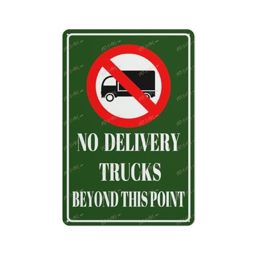 FOSHIN Placards Of Metal No Delivery Trucks Beyond This Point Einzigartige Neuheit Wandkunst Dekor Öffentliche Vintage Retro Blechschild Plakette 20,3 x 30,5 cm FOSHIN Placards Of Metal No Delivery Trucks Beyond This Point Einzigartige Neuheit Wandkunst Dekor Öffentliche Vintage Retro Blechschild Plakette 20,3 x 30,5 cm von FOSHIN