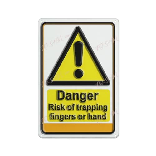 FOSHIN Retro-Blechschild "Danger Risk Of Trapping Fingers Or Hand", für den Innen- und Außenbereich, 30,5 x 20,3 cm, Acryl6 FOSHIN Retro-Blechschild "Danger Risk Of Trapping Fingers Or Hand", für den Innen- und Außenbereich, 30,5 x 20,3 cm, Acryl6 von FOSHIN