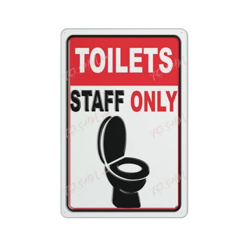 FOSHIN Vintage-Blechschild "Staff Toilets Only", für den Innen- und Außenbereich, 30,5 x 20,3 cm, Acryl3 von FOSHIN