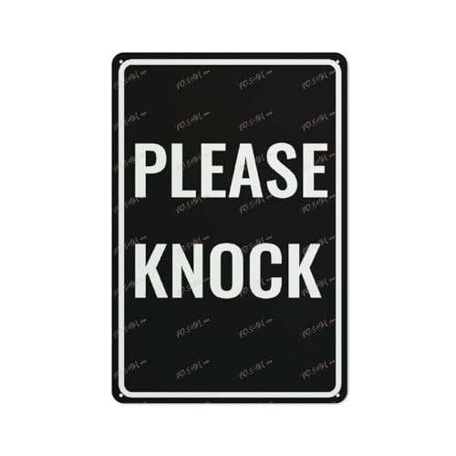 FOSHIN Warnschild Plakate Of Metal Please Knock Schild Vintage Retro Blechschild Plakette Pub Bar Wanddekoration Poster Zuhause 30,5 x 20,3 cm von FOSHIN