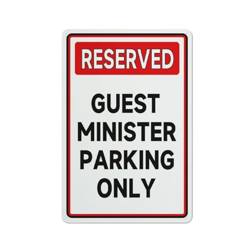 Guest Minister Parking Only Metallschild Kirche Priester Klerus Aluminium Metall Warnschild UV-Beständigkeit Wasserdicht Einfach zu installieren für Haus und Geschäft 30,5 x 20,3 cm Guest Minister Parking Only Metallschild Kirche Priester Klerus Aluminium Metall Warnschild UV-Beständigkeit Wasserdicht Einfach zu installieren für Haus und Geschäft 30,5 x 20,3 cm von FOSHIN