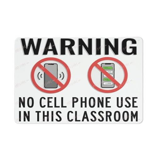 Metall-Blechschild "No cell phone use in classroom", für den Innen- und Außenbereich, 30,5 x 20,3 cm Metall-Blechschild "No cell phone use in classroom", für den Innen- und Außenbereich, 30,5 x 20,3 cm von FOSHIN