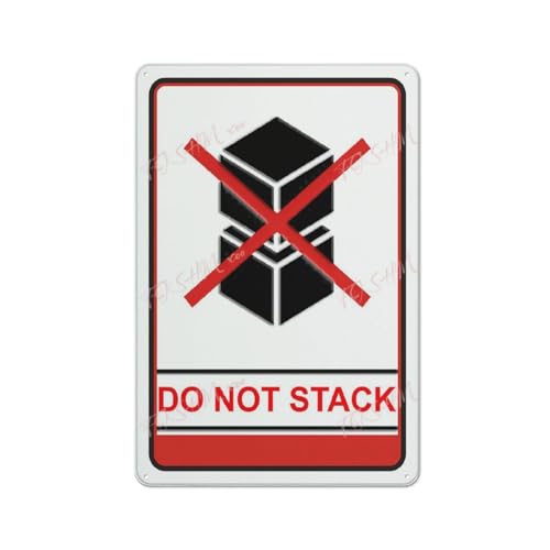 Metallschild "Do Not Stack No Stacking" Hinweisschild für den Innen- und Außenbereich, 30,5 x 20,3 cm von FOSHIN