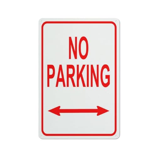 Metallschild Parkverbotsschild Aluminium Metall Warnschild UV-beständig wasserdicht einfach zu installieren für Haus und Geschäft 30,5 x 20,3 cm von FOSHIN