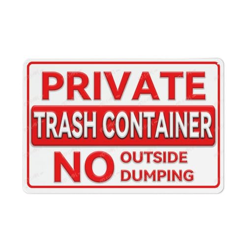 Metallschild "Private Trash Container" No Outside Dumping Property Restriction Caution Warning Notice Made Of Metal Vintage Design For Wall Decoration 30,5 x 20,3 cm Metallschild "Private Trash Container" No Outside Dumping Property Restriction Caution Warning Notice Made Of Metal Vintage Design For Wall Decoration 30,5 x 20,3 cm von FOSHIN