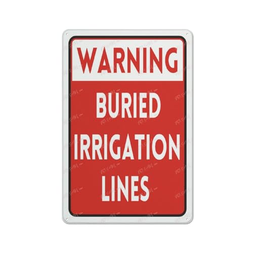 Metallschild mit Aufschrift "Warning Buried Irrigation Lines Underground Pipe Safety Alert Caution Warning Notice Wall Art Decor Public Vintage Retro Tin Metal Sign Plaque 8X12 Inch Metallschild mit Aufschrift "Warning Buried Irrigation Lines Underground Pipe Safety Alert Caution Warning Notice Wall Art Decor Public Vintage Retro Tin Metal Sign Plaque 8X12 Inch von FOSHIN