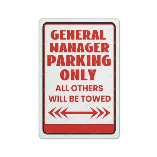 Placards Of Metal General Manager Parking Only Geschenk Dekor Neuheit Garage Wandkunst Dekor Öffentliche Vintage Retro Blechschild Plakette 20,3 x 30,5 cm Placards Of Metal General Manager Parking Only Geschenk Dekor Neuheit Garage Wandkunst Dekor Öffentliche Vintage Retro Blechschild Plakette 20,3 x 30,5 cm von FOSHIN