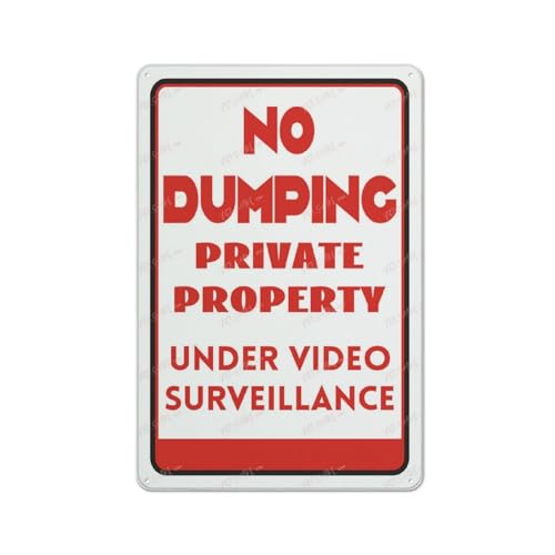 Retro-Blechschild "No Dumping Private Property Under Video Surveillance Restriction Alert Attention Caution Warning Notice Wall Art Decor Public Vintage Retro Tin Metal Sign Plaque 8X12 Inch Retro-Blechschild "No Dumping Private Property Under Video Surveillance Restriction Alert Attention Caution Warning Notice Wall Art Decor Public Vintage Retro Tin Metal Sign Plaque 8X12 Inch von FOSHIN