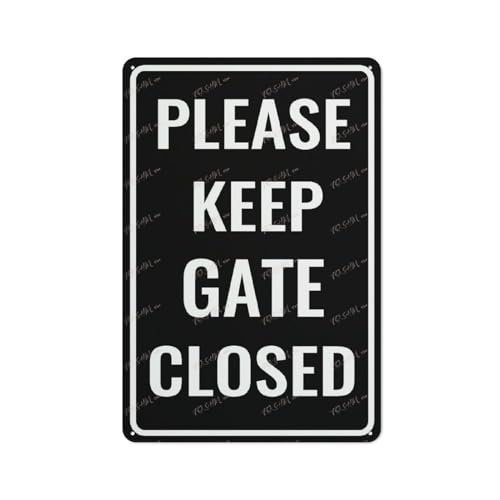 Warnschild Blechschild Vintage Blechposter Please Keep Gate Closed Schild Vintage Metall-Blechschild Home Office Dekorationen 20,3 x 30,5 cm Warnschild Blechschild Vintage Blechposter Please Keep Gate Closed Schild Vintage Metall-Blechschild Home Office Dekorationen 20,3 x 30,5 cm von FOSHIN
