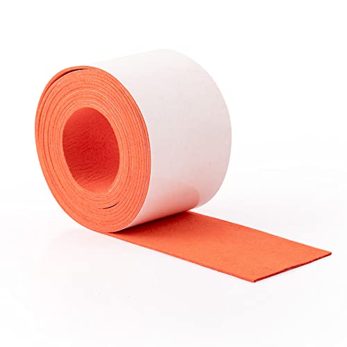 FOSHIO 2 M Filzband Rolle Ersatzfilz für Rakel Stark Filzgleiter Selbstklebend Fensterfolie Orange Filz Stoff Rakel Zubehör Trocken Nass Kratzer Wrapping Rakel von FOSHIO