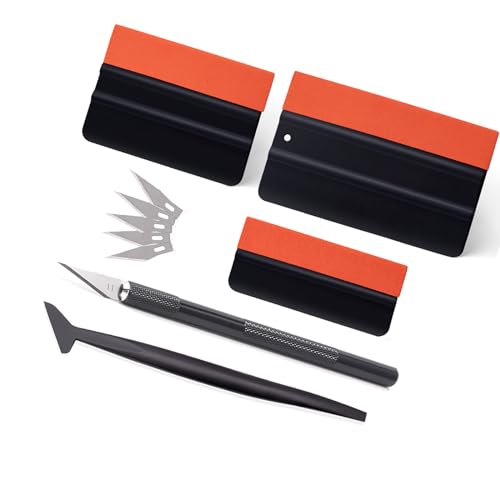 FOSHIO 6 Stück Rakel Set Filzrakel mit Skalpell Messer Cuttermesser für Folie Rakel Set Fensterabzieher für Autofolie Installation Auto Folieren Folienrakel Spezialrakel Für Fensterfolien FOSHIO 6 Stück Rakel Set Filzrakel mit Skalpell Messer Cuttermesser für Folie Rakel Set Fensterabzieher für Autofolie Installation Auto Folieren Folienrakel Spezialrakel Für Fensterfolien von FOSHIO