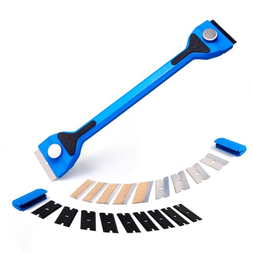 FOSHIO Kunststoff Schaber Kit mit 20 Ersatzklingen, 9.5" langem Griff Metallschaber Und Plastikspachtel, Plastik schaber für Aufkleber Entferner, Glasschaber für Etikettenentferner, kleberentferner FOSHIO Kunststoff Schaber Kit mit 20 Ersatzklingen, 9.5" langem Griff Metallschaber Und Plastikspachtel, Plastik schaber für Aufkleber Entferner, Glasschaber für Etikettenentferner, kleberentferner von FOSHIO