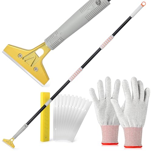 FOSHIO LangGriff Tapetenentferner 4" Schaber mit 20PCS Klinge Tapetenschaber Und 150cm Verlängerungsstänge, Handschuhe, MetallSchaber Farbschaber für Entfernen Reinigen von Kleber FOSHIO LangGriff Tapetenentferner 4" Schaber mit 20PCS Klinge Tapetenschaber Und 150cm Verlängerungsstänge, Handschuhe, MetallSchaber Farbschaber für Entfernen Reinigen von Kleber von FOSHIO