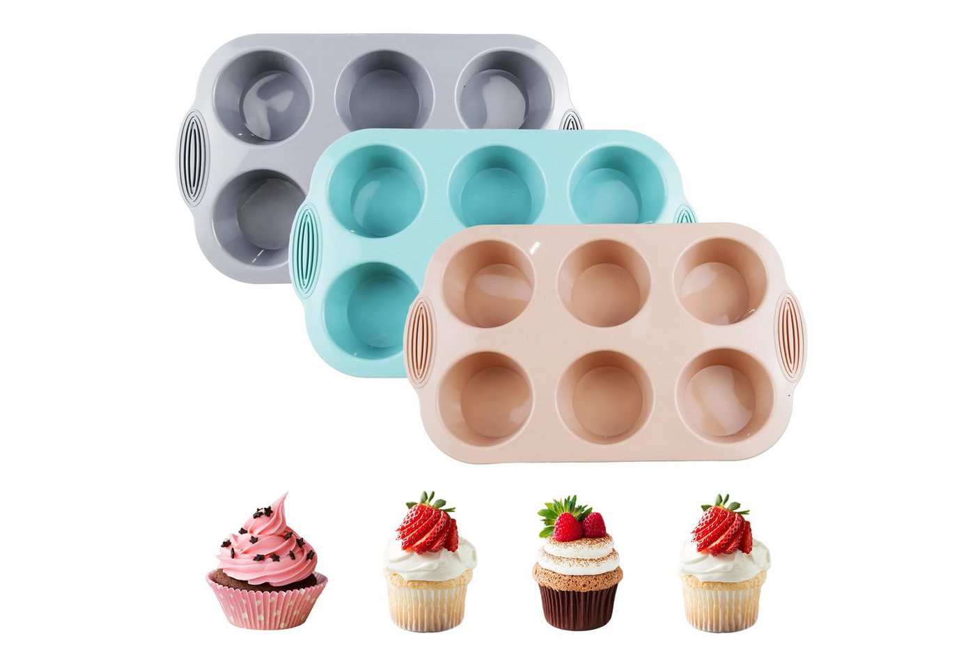 FOSMET Muffinform Muffinform 6er – Silikon Backform mit Fingerabdruck-Design, (3-tlg) von FOSMET
