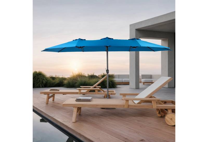 FOSMET Sonnenschirm Double-Sided Outdoor Umbrella 14.8FT with Crank, Rectangular, Garden von FOSMET