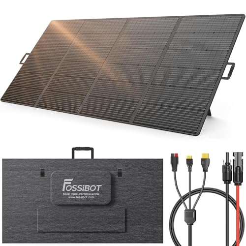 FOSSiBOT 420W Solar panel, Solarpanels Faltbar Solarmodul für F2400 F3600 Tragbare Powerstation, Photovoltaik Modul Solaranlage für Outdoor Garten Balkon Wohnwagen Camping von FOSSiBOT