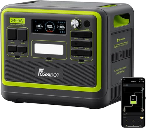 FOSSiBOT F2400 Powerstation 2048Wh Lifepo4, USV Inverter Stromerzeuger Tragbare Solar Generator 2400W(4800W Peak) 230V 3AC Ausgängen, von FOSSiBOT