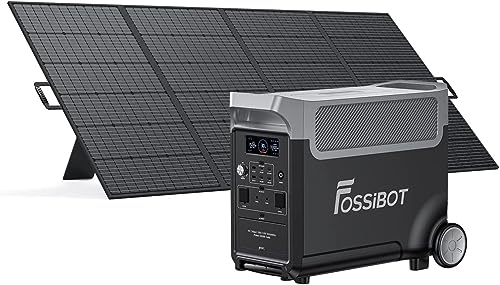 FOSSiBOT F3600 Solargenerator mit 420W Solar Panel, 3840Wh LiFePO4 Tragbare Powerstation, 3x230V AC Ausgang 3600W (7200W Peak), Stormerzeuger, LED-Licht für Outdoor Camping, Wohnmobile, Ausfälle von FOSSiBOT