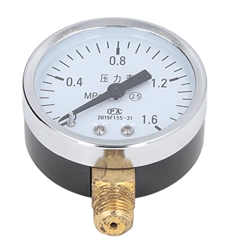 Vakuum-Manometer, 1/4 Zoll NPT, transparentes Zifferblatt, Genauigkeitsstufe 2,5, Manometer, 1/4 Npt, hohe Härte für Wasserdruck für Luftdruck von FOTABPYTI