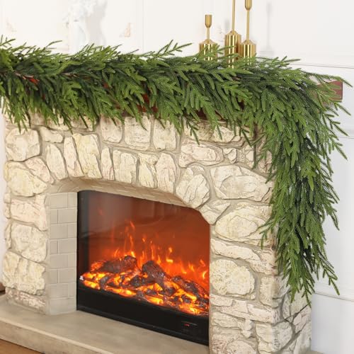 Künstliche Norfolk-Kiefergirlande, künstliche Weihnachtsgirlande, künstliche grüne Girlande für Kamin, Tisch, Treppen, Kaminsims, Fenster, drinnen und draußen, Zuhause, Urlaubsdekoration (1 Stück, 2,7 Künstliche Norfolk-Kiefergirlande, künstliche Weihnachtsgirlande, künstliche grüne Girlande für Kamin, Tisch, Treppen, Kaminsims, Fenster, drinnen und draußen, Zuhause, Urlaubsdekoration (1 Stück, 2,7 von FOTEEWL