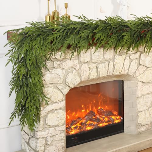 Künstliche Norfolk-Kiefergirlande, künstliche Weihnachtsgirlande, künstliche grüne Girlande für Kamin, Tisch, Treppen, Kaminsims, Fenster, drinnen und draußen, Zuhause, Urlaubsdekoration (1 Stück, 1,5 Künstliche Norfolk-Kiefergirlande, künstliche Weihnachtsgirlande, künstliche grüne Girlande für Kamin, Tisch, Treppen, Kaminsims, Fenster, drinnen und draußen, Zuhause, Urlaubsdekoration (1 Stück, 1,5 von FOTEEWL