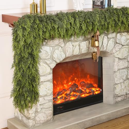 Künstliche Weihnachtsgirlande aus Zedernholz, fühlt sich echt an, künstliche Tannennadeln, Girlande für Kamin, Tisch, Treppen, Kaminsims, Fenster, drinnen und draußen, Zuhause, Urlaubsdekoration (2 Künstliche Weihnachtsgirlande aus Zedernholz, fühlt sich echt an, künstliche Tannennadeln, Girlande für Kamin, Tisch, Treppen, Kaminsims, Fenster, drinnen und draußen, Zuhause, Urlaubsdekoration (2 von FOTEEWL
