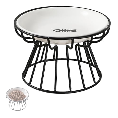 Katzenschalen Flach Mit Gestell, Schutz der HalswirbelsäUle für Haustiere, Rutschfester Metallhalter,BreitmüNdliche Keramiksschale für Katzen, Erbrechenschutz Katzenschalen Flach Mit Gestell, Schutz der HalswirbelsäUle für Haustiere, Rutschfester Metallhalter,BreitmüNdliche Keramiksschale für Katzen, Erbrechenschutz von FOTJDRUJ